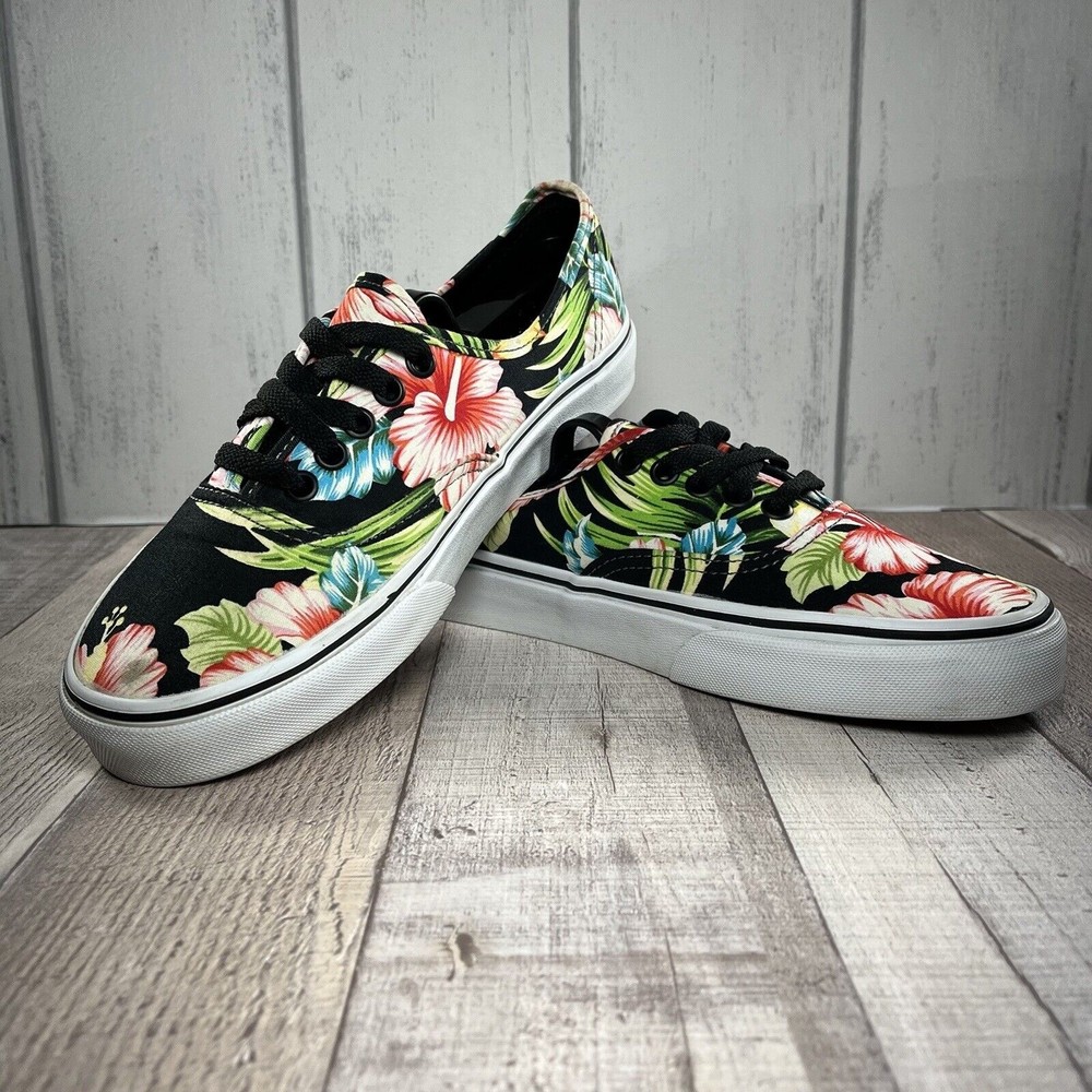 Vans Atwood Women's Sneakers Hawaiian Tropical Black Floral Size 6.5M 8W T375